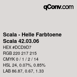 颜色代码: Scala - Helle Farbtoene - Scala 42.03.06 | qconv.com