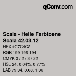 颜色代码: Scala - Helle Farbtoene - Scala 42.03.12 | qconv.com