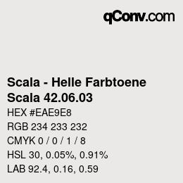 颜色代码: Scala - Helle Farbtoene - Scala 42.06.03 | qconv.com