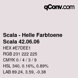 颜色代码: Scala - Helle Farbtoene - Scala 42.06.06 | qconv.com