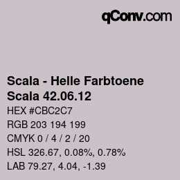 颜色代码: Scala - Helle Farbtoene - Scala 42.06.12 | qconv.com