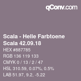 颜色代码: Scala - Helle Farbtoene - Scala 42.09.18 | qconv.com