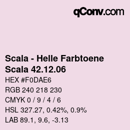 颜色代码: Scala - Helle Farbtoene - Scala 42.12.06 | qconv.com