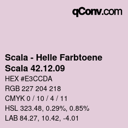 颜色代码: Scala - Helle Farbtoene - Scala 42.12.09 | qconv.com