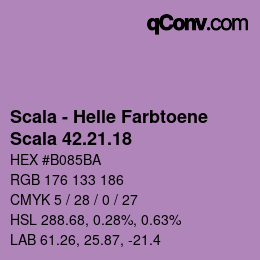 颜色代码: Scala - Helle Farbtoene - Scala 42.21.18 | qconv.com
