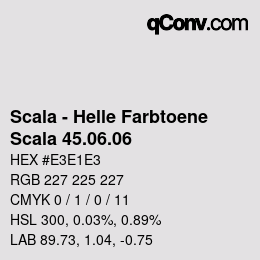 颜色代码: Scala - Helle Farbtoene - Scala 45.06.06 | qconv.com