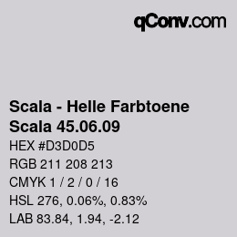颜色代码: Scala - Helle Farbtoene - Scala 45.06.09 | qconv.com