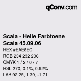 颜色代码: Scala - Helle Farbtoene - Scala 45.09.06 | qconv.com