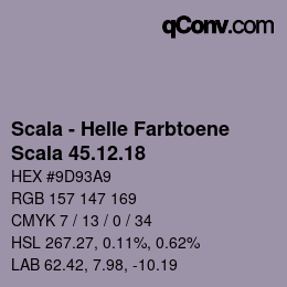 颜色代码: Scala - Helle Farbtoene - Scala 45.12.18 | qconv.com