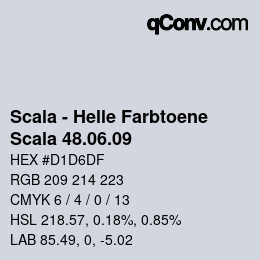 颜色代码: Scala - Helle Farbtoene - Scala 48.06.09 | qconv.com