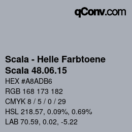 颜色代码: Scala - Helle Farbtoene - Scala 48.06.15 | qconv.com