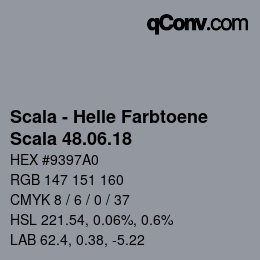颜色代码: Scala - Helle Farbtoene - Scala 48.06.18 | qconv.com