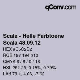 颜色代码: Scala - Helle Farbtoene - Scala 48.09.12 | qconv.com