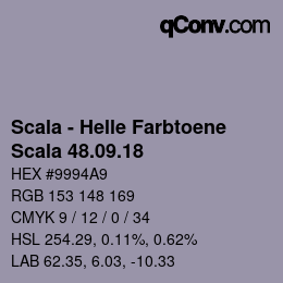 颜色代码: Scala - Helle Farbtoene - Scala 48.09.18 | qconv.com