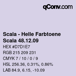 颜色代码: Scala - Helle Farbtoene - Scala 48.12.09 | qconv.com