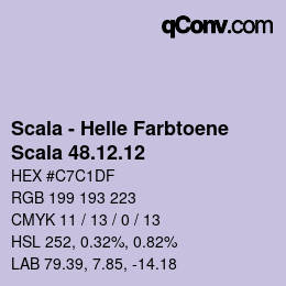 Code couleur: Scala - Helle Farbtoene - Scala 48.12.12 | qconv.com