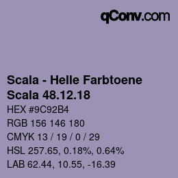 颜色代码: Scala - Helle Farbtoene - Scala 48.12.18 | qconv.com