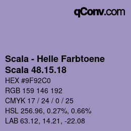 颜色代码: Scala - Helle Farbtoene - Scala 48.15.18 | qconv.com