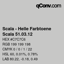 颜色代码: Scala - Helle Farbtoene - Scala 51.03.12 | qconv.com