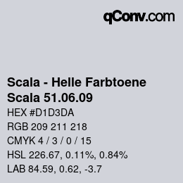 颜色代码: Scala - Helle Farbtoene - Scala 51.06.09 | qconv.com