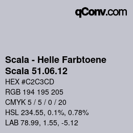 颜色代码: Scala - Helle Farbtoene - Scala 51.06.12 | qconv.com