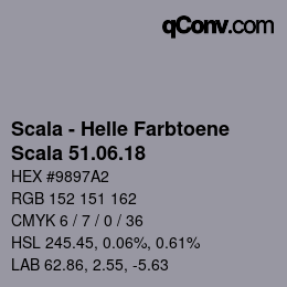 颜色代码: Scala - Helle Farbtoene - Scala 51.06.18 | qconv.com