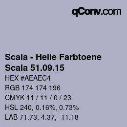 Código de color: Scala - Helle Farbtoene - Scala 51.09.15 | qconv.com