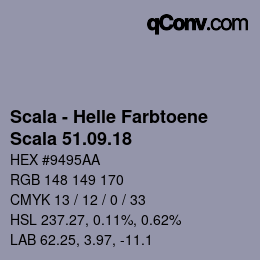 颜色代码: Scala - Helle Farbtoene - Scala 51.09.18 | qconv.com
