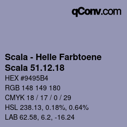 颜色代码: Scala - Helle Farbtoene - Scala 51.12.18 | qconv.com