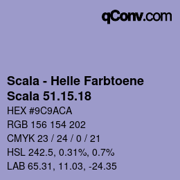 颜色代码: Scala - Helle Farbtoene - Scala 51.15.18 | qconv.com