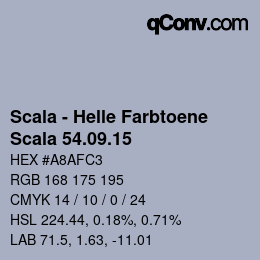 颜色代码: Scala - Helle Farbtoene - Scala 54.09.15 | qconv.com