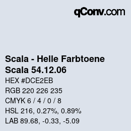 颜色代码: Scala - Helle Farbtoene - Scala 54.12.06 | qconv.com