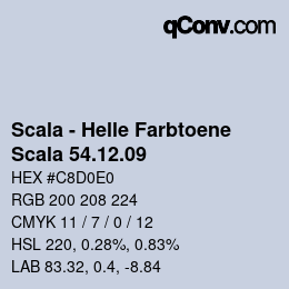 颜色代码: Scala - Helle Farbtoene - Scala 54.12.09 | qconv.com