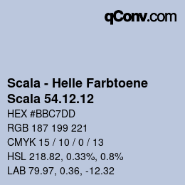 颜色代码: Scala - Helle Farbtoene - Scala 54.12.12 | qconv.com