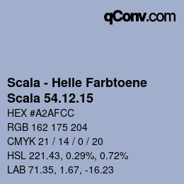 颜色代码: Scala - Helle Farbtoene - Scala 54.12.15 | qconv.com