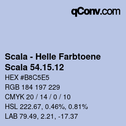 颜色代码: Scala - Helle Farbtoene - Scala 54.15.12 | qconv.com