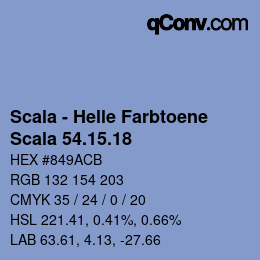 颜色代码: Scala - Helle Farbtoene - Scala 54.15.18 | qconv.com