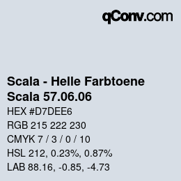 颜色代码: Scala - Helle Farbtoene - Scala 57.06.06 | qconv.com