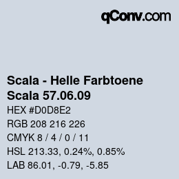 颜色代码: Scala - Helle Farbtoene - Scala 57.06.09 | qconv.com