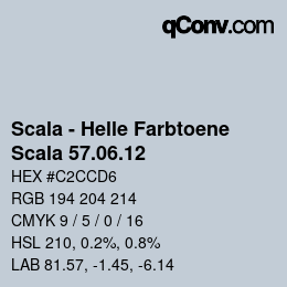 颜色代码: Scala - Helle Farbtoene - Scala 57.06.12 | qconv.com