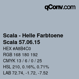 颜色代码: Scala - Helle Farbtoene - Scala 57.06.15 | qconv.com
