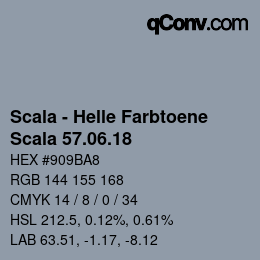 颜色代码: Scala - Helle Farbtoene - Scala 57.06.18 | qconv.com