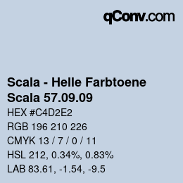 颜色代码: Scala - Helle Farbtoene - Scala 57.09.09 | qconv.com