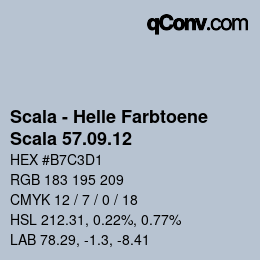 颜色代码: Scala - Helle Farbtoene - Scala 57.09.12 | qconv.com