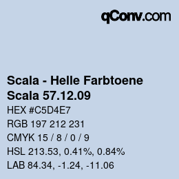 颜色代码: Scala - Helle Farbtoene - Scala 57.12.09 | qconv.com