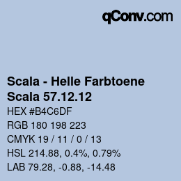 颜色代码: Scala - Helle Farbtoene - Scala 57.12.12 | qconv.com