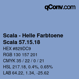 颜色代码: Scala - Helle Farbtoene - Scala 57.15.18 | qconv.com
