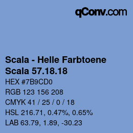 颜色代码: Scala - Helle Farbtoene - Scala 57.18.18 | qconv.com