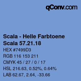 颜色代码: Scala - Helle Farbtoene - Scala 57.21.18 | qconv.com