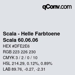 颜色代码: Scala - Helle Farbtoene - Scala 60.06.06 | qconv.com
